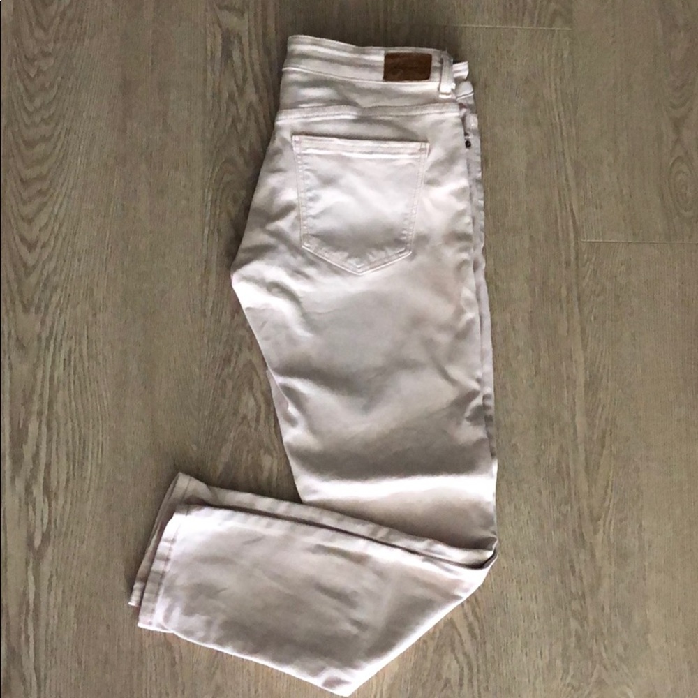 Zara Basic Denim cropped pant (light blush pink)